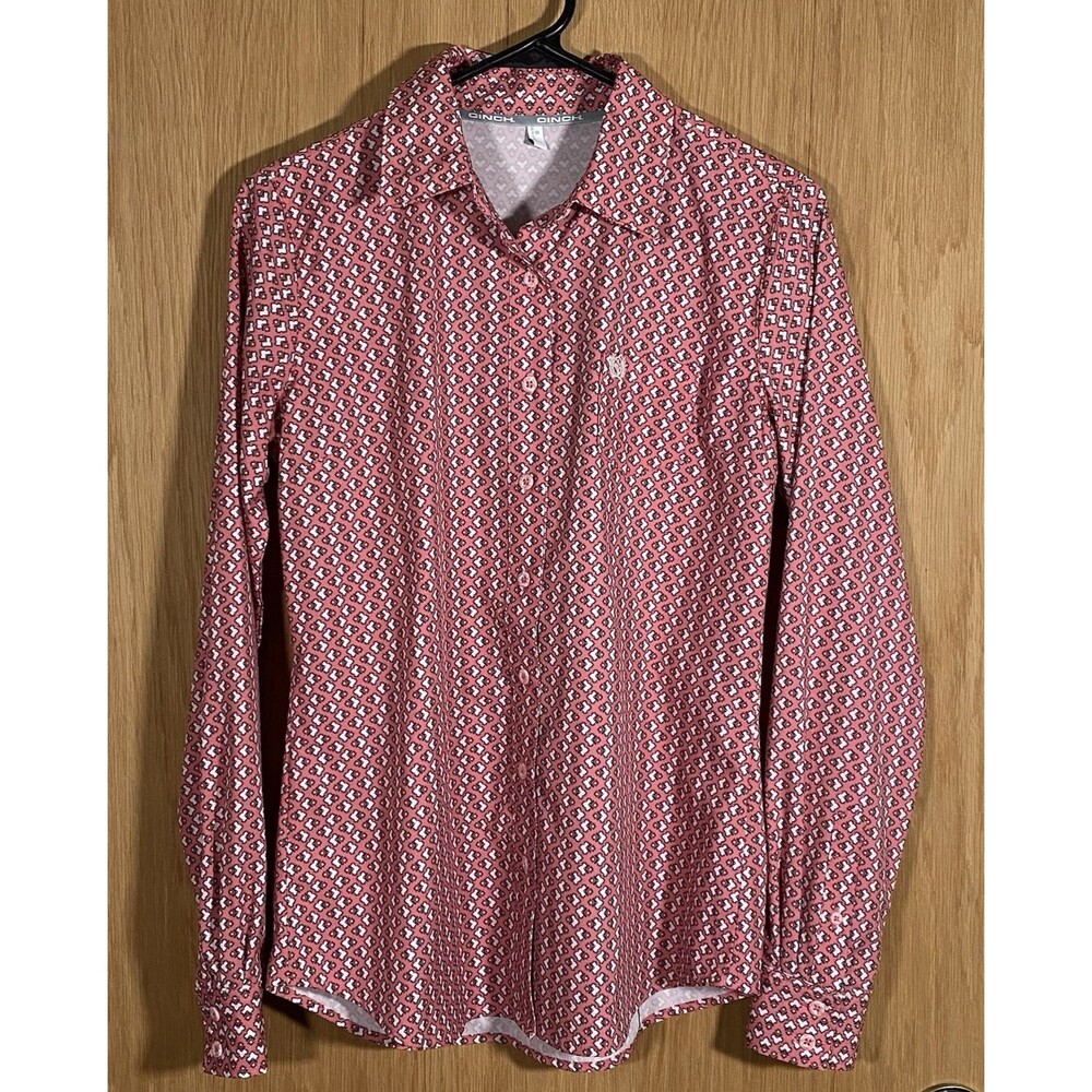 Cinch Women's Sm Arena Flex Western Shirt Button Up Long Sleeve Geometric Casual